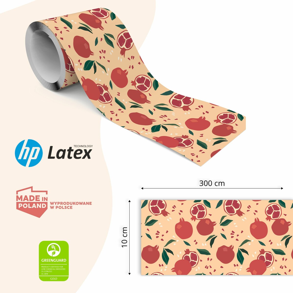 Pasek Dekoracyjny Bordiura Do Tapet Do Kuchni OWOCE Granaty Abstrakcja