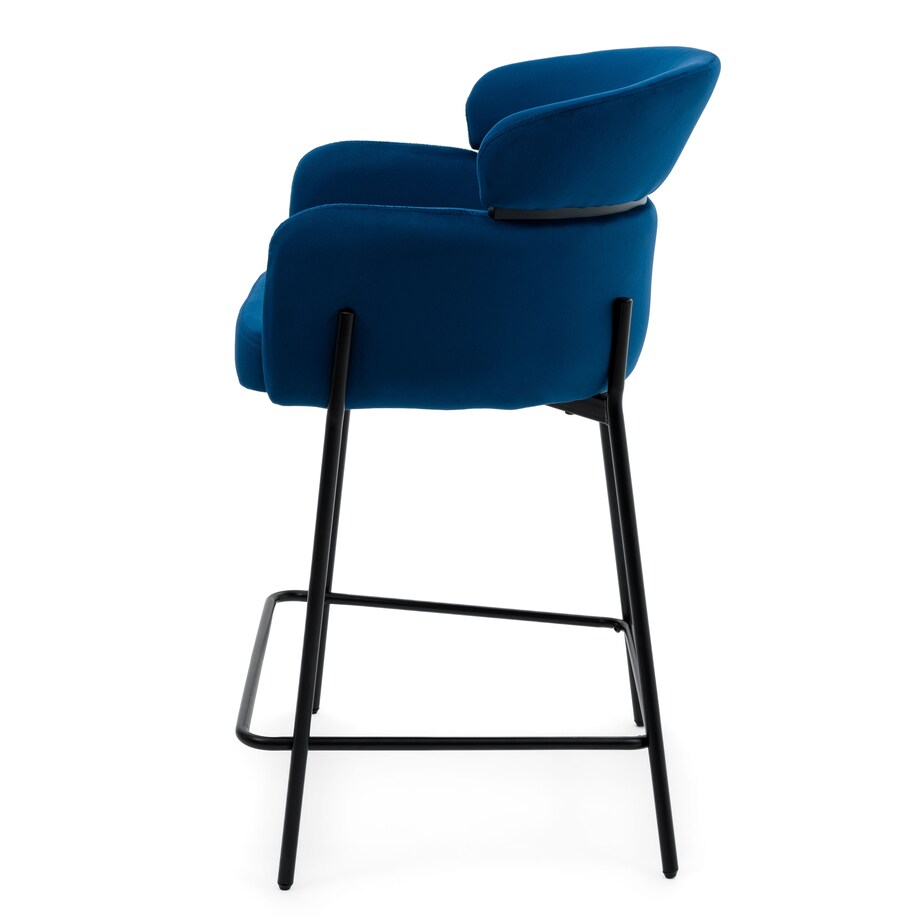 Hoker tapicerowany welurowy do salonu BOLZANO granatowy