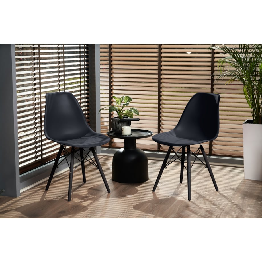 Krzesło skandynawskie wyprofilowane EVA czarne