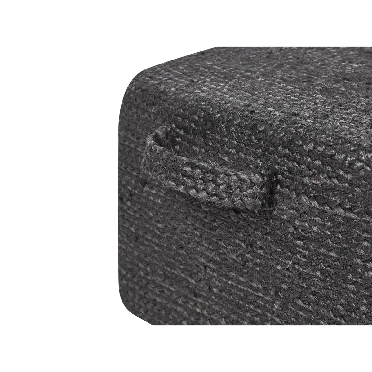 Puf z juty 45 x 45 x 30 cm czarny DHADAR