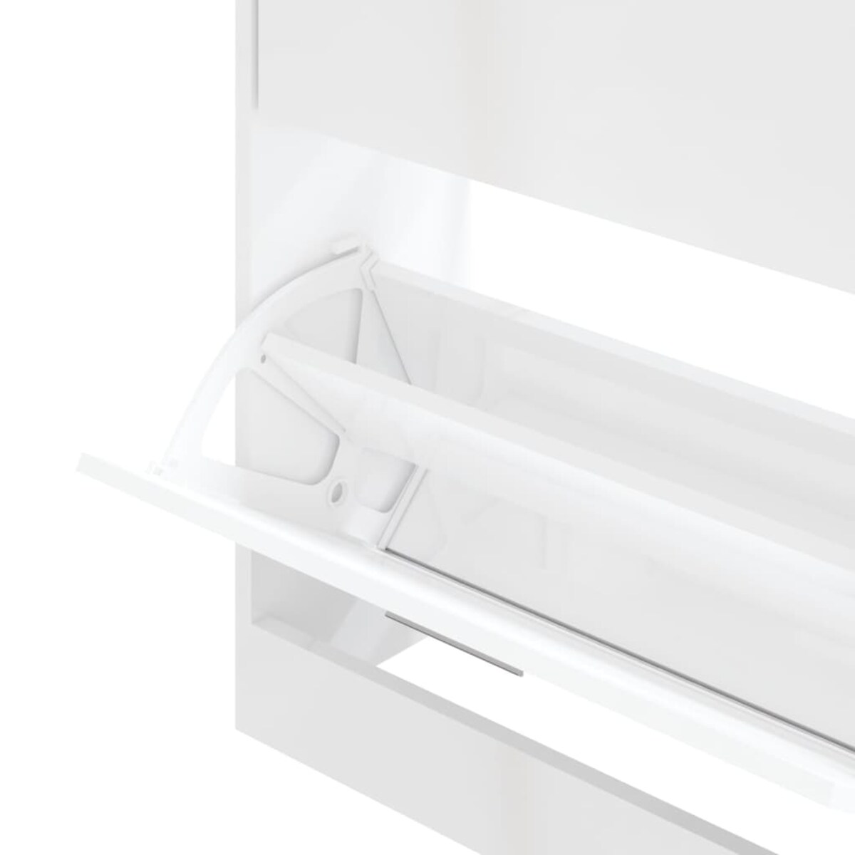 vidaXL Szafka na buty, wysoki połysk, biała, 63x24x81 cm