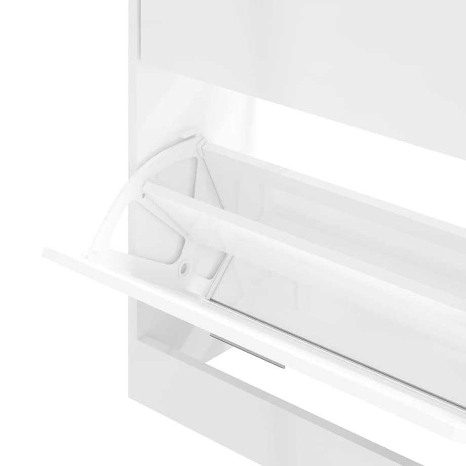 vidaXL Szafka na buty, wysoki połysk, biała, 63x24x81 cm