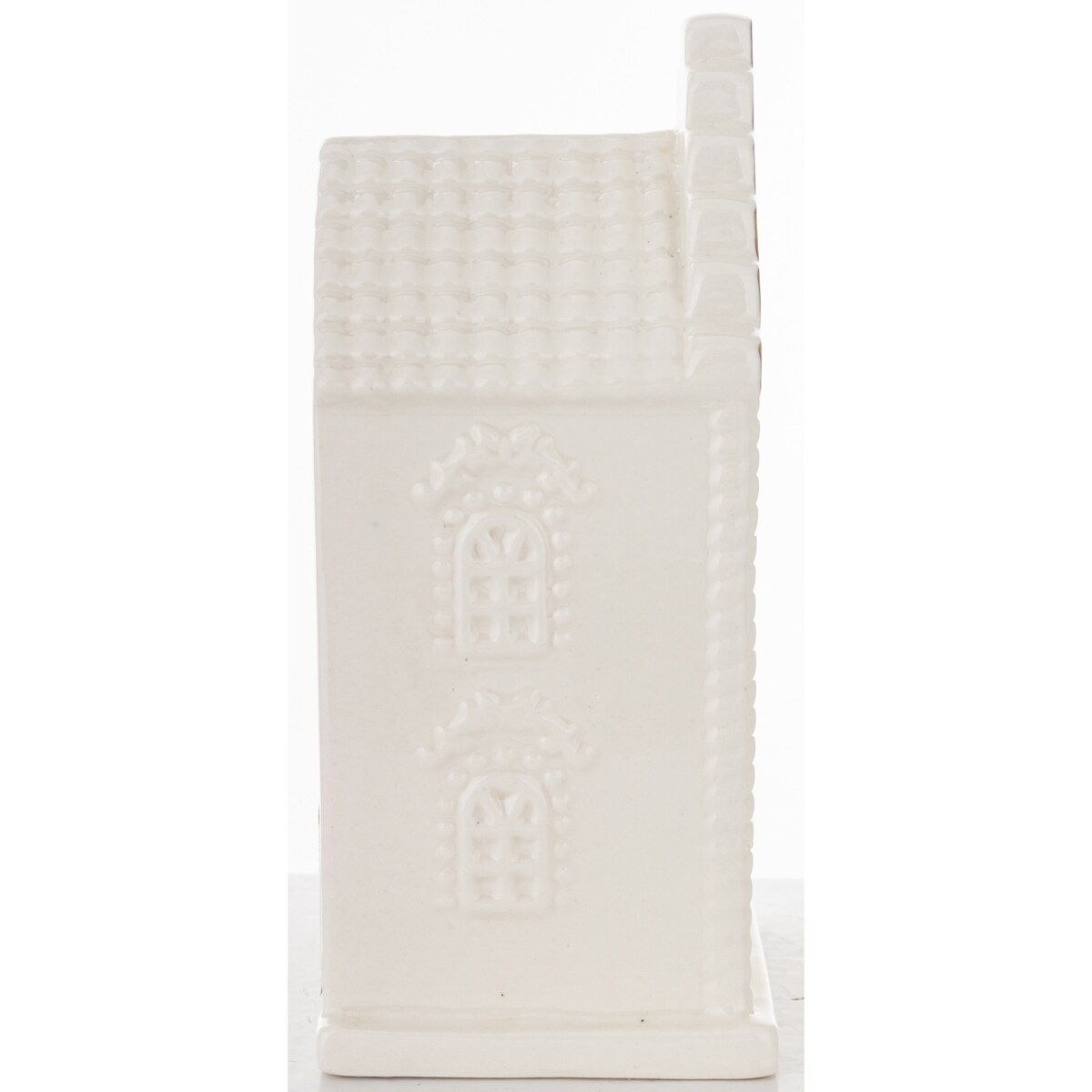 Ceramiczny biały domek LED 15,5x8 cm ADANIK