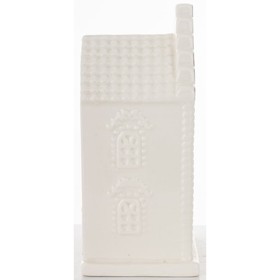 Ceramiczny biały domek LED 15,5x8 cm ADANIK