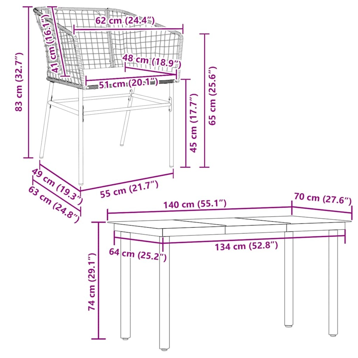 vidaXL 5-cz. zestaw mebli ogrodowych z poduszkami, czarny polirattan