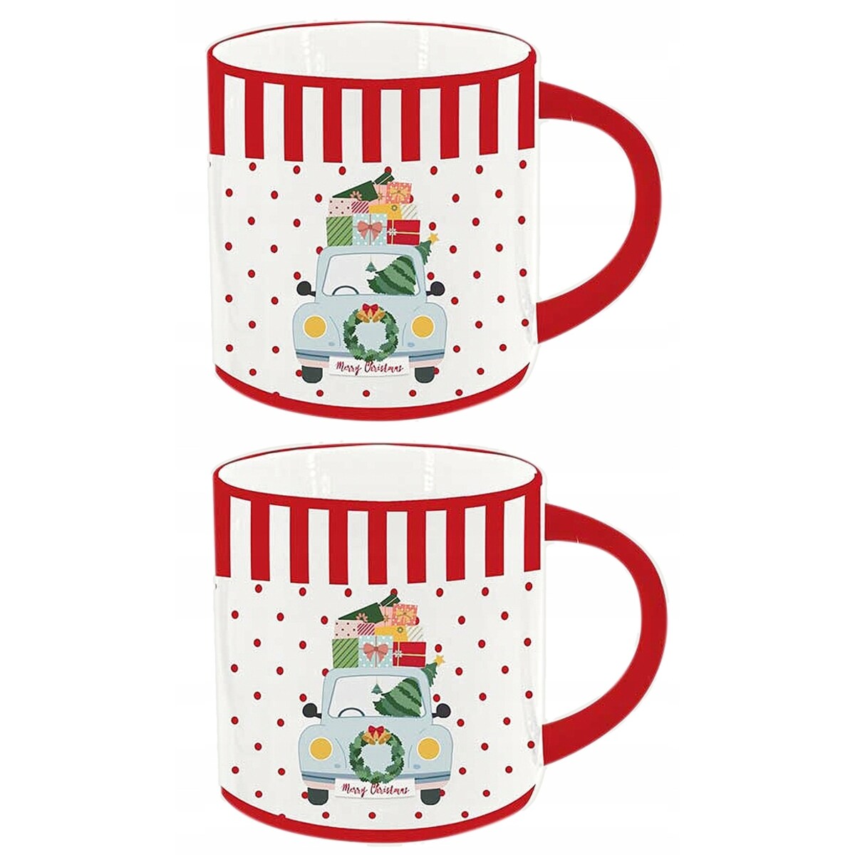 ŚWIĄTECZNY KUBEK 2szt wzorek na prezent KAWĘ HERBATĘ 330 ml kakao napoje