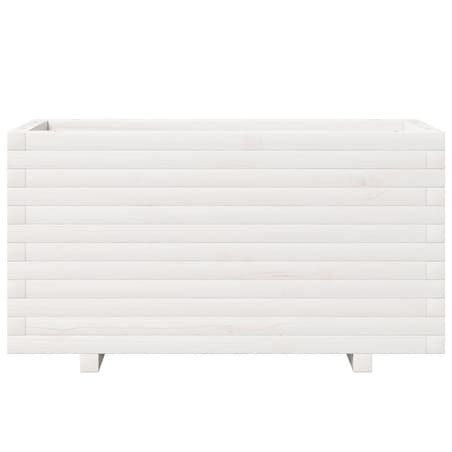 vidaXL Donica ogrodowa, biała, 90x40x49,5 cm, lite drewno sosnowe