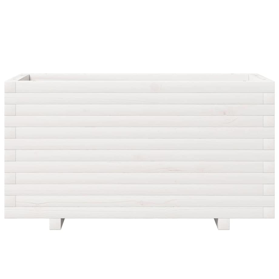 vidaXL Donica ogrodowa, biała, 90x40x49,5 cm, lite drewno sosnowe