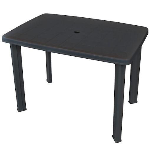 vidaXL Stół ogrodowy, antracytowy, 101 x 68 x 72 cm, plastikowy