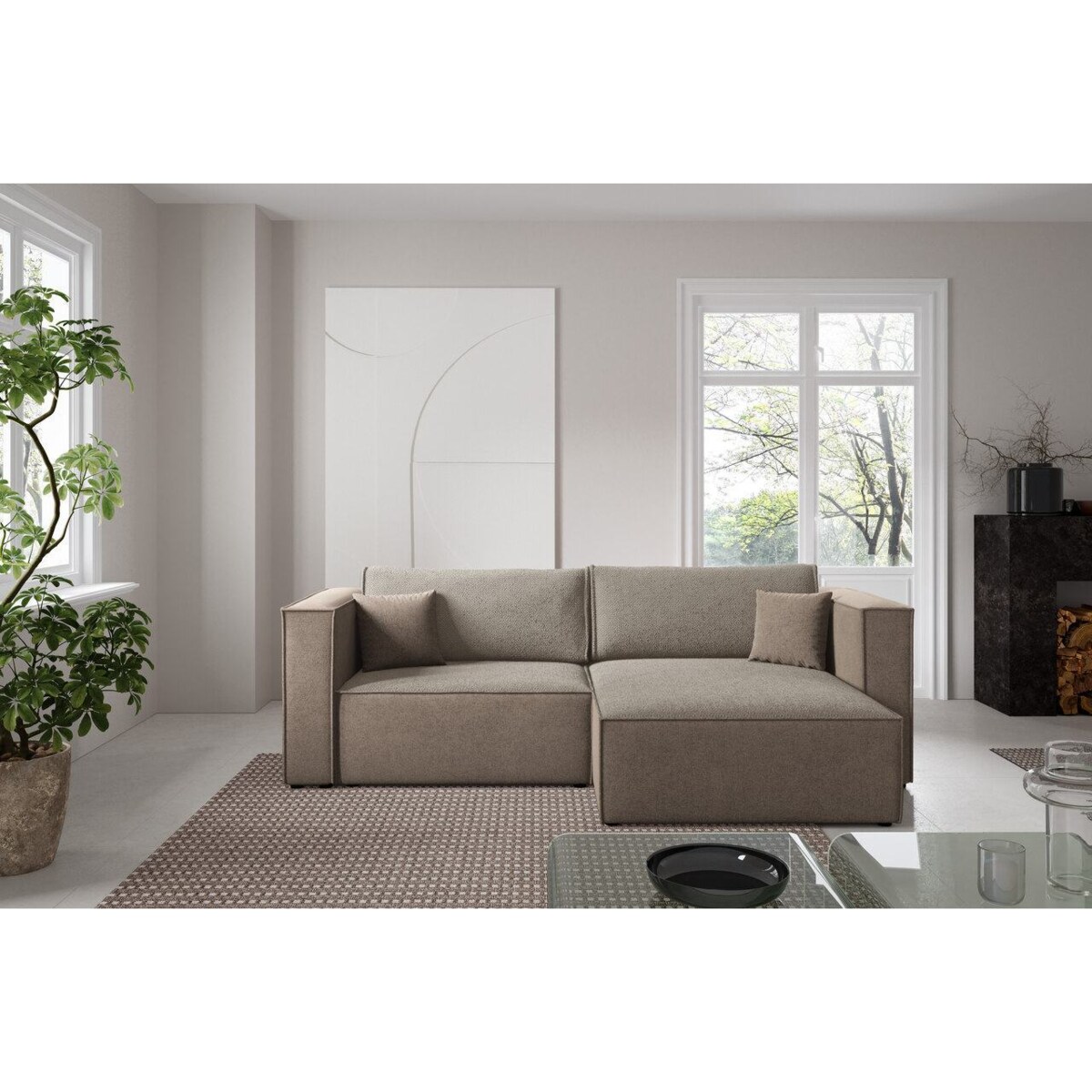 Narożnik KEYMON z funkcją spania Kolor: Dunbar 30 / Sicuro 50