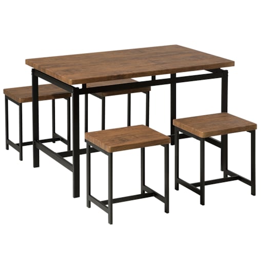 Zestaw do jadalni stół i 4 krzesła ciemne drewno z czarnym ARLINGTON