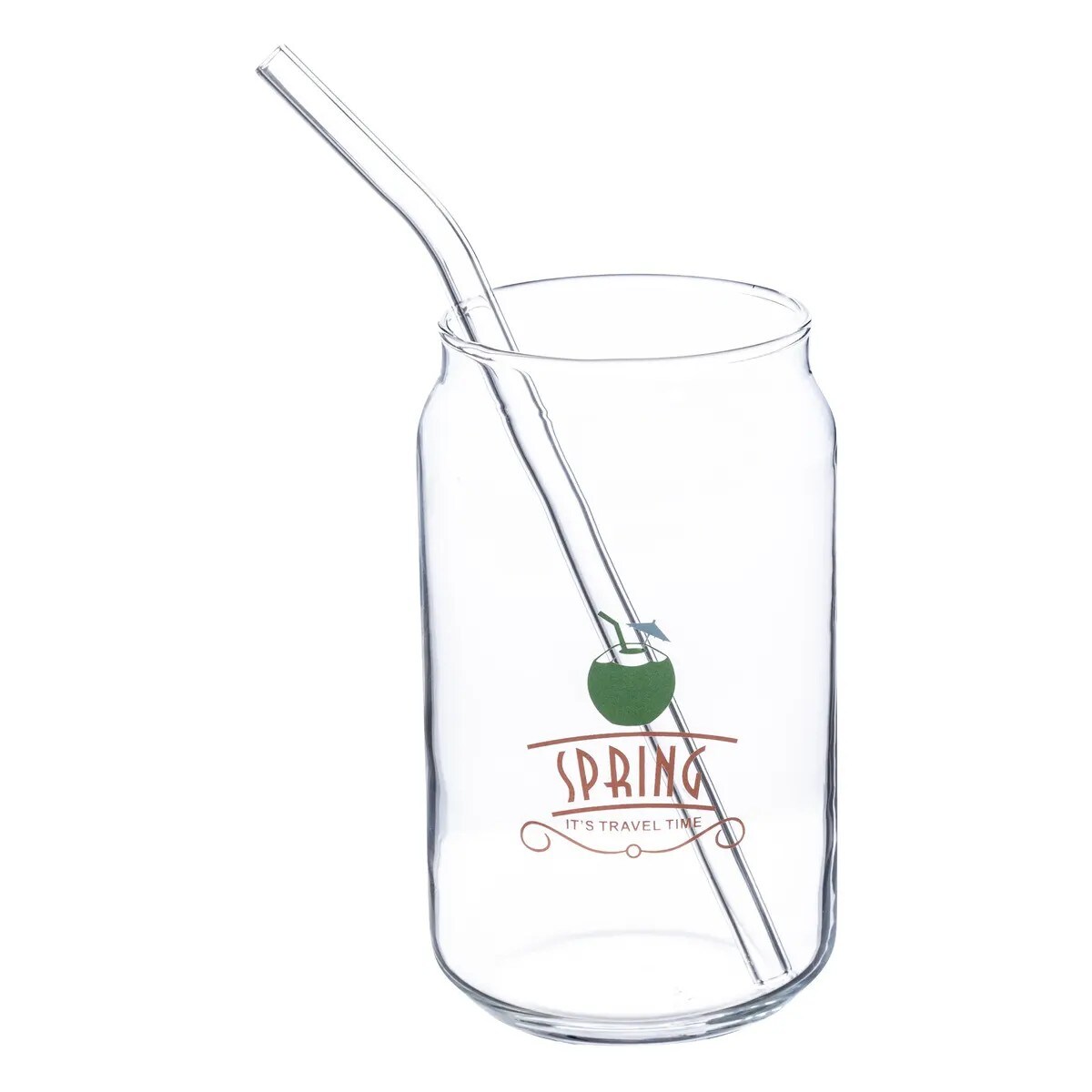 Szklanka szklana do napojów z rurką Summer B kpl. 4 szt.