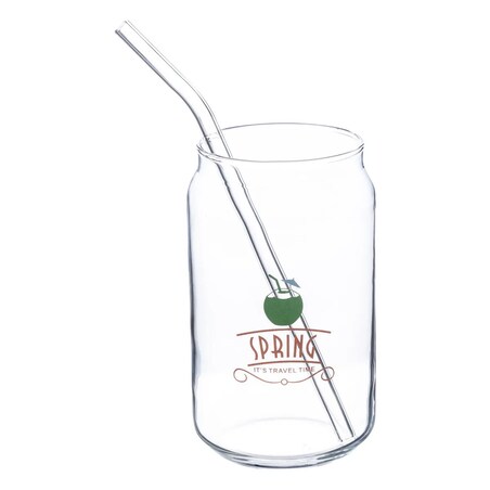 Szklanka szklana do napojów z rurką Summer B kpl. 4 szt.