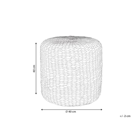 Puf pleciony z hiacyntu wodnego 40 cm jasny BICHIR II