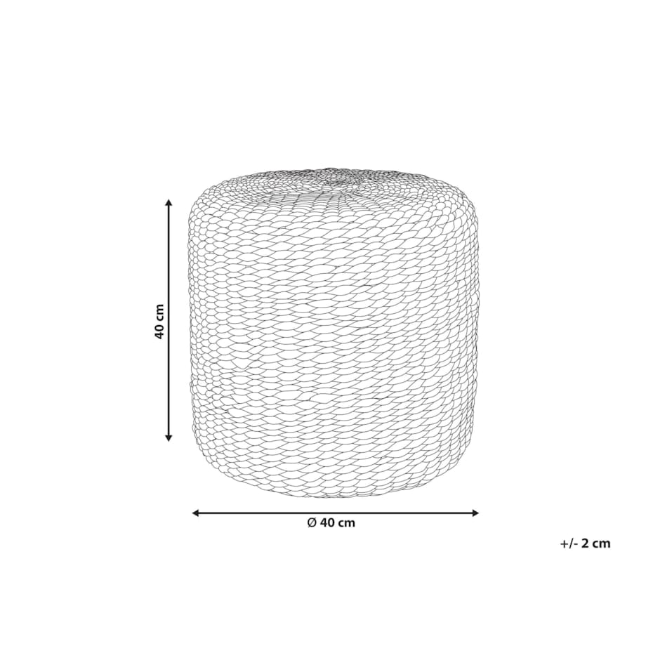 Puf pleciony z hiacyntu wodnego 40 cm jasny BICHIR II