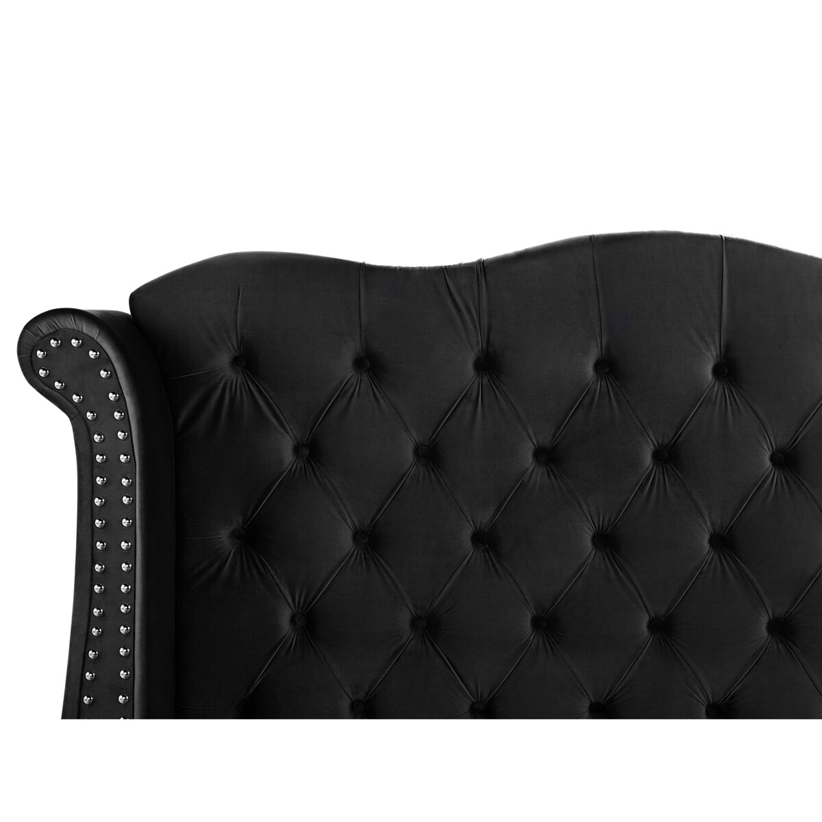 Łóżko welurowe 160 x 200 cm czarne AYETTE