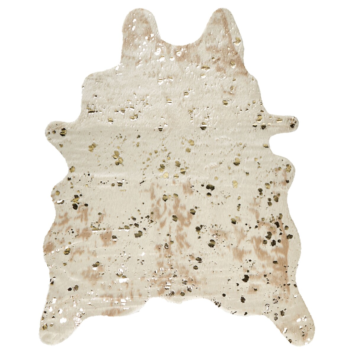 Dywan ekoskóra w łaty 130 x 170 cm beżowy ze złotym BOGONG