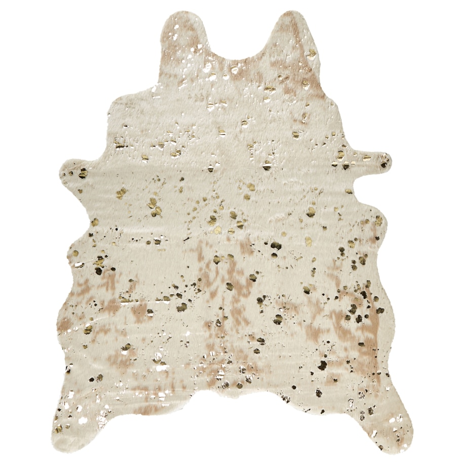 Dywan ekoskóra w łaty 130 x 170 cm beżowy ze złotym BOGONG