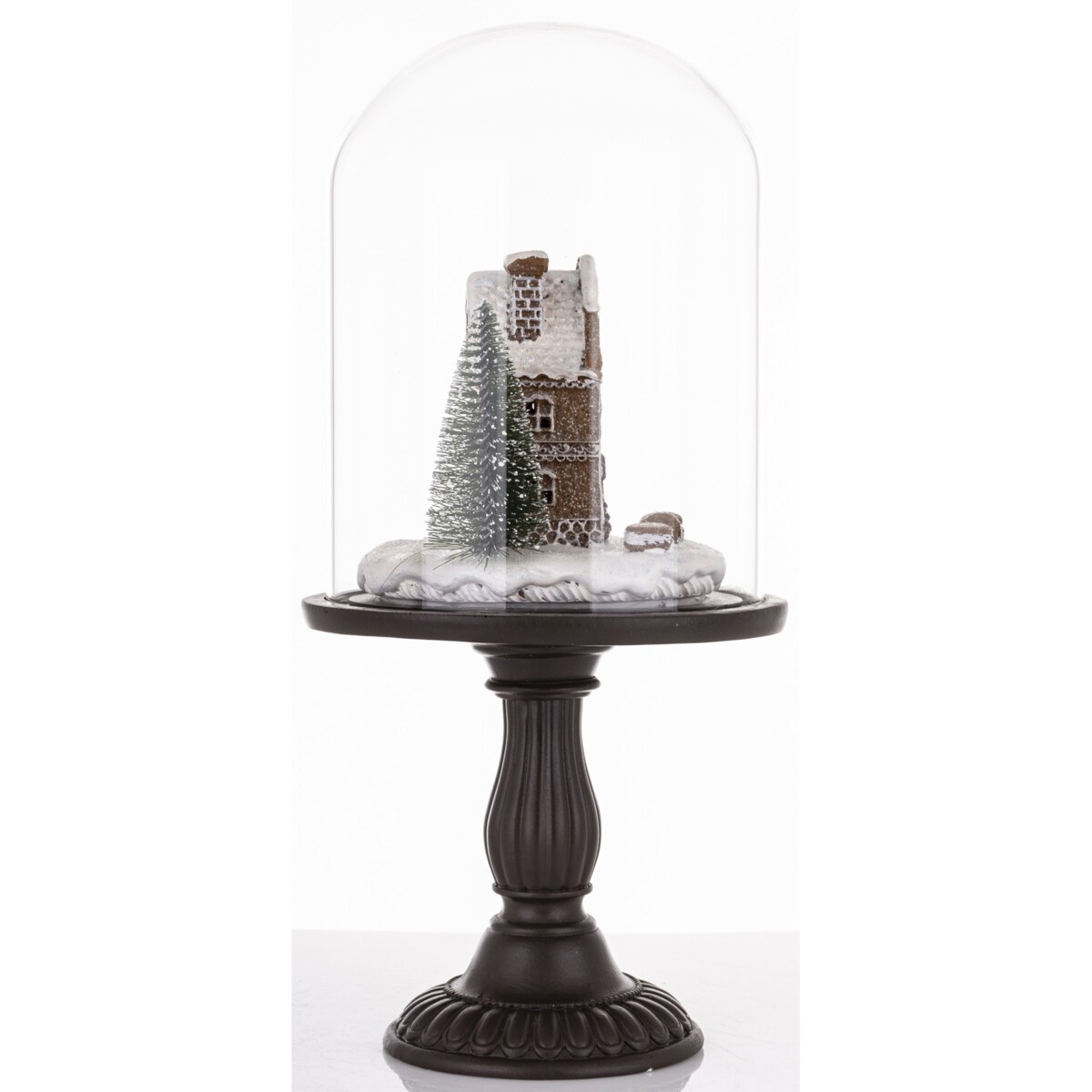 Domek piernikowy w szklanej kopule LED35x17x17 cm CROMEN