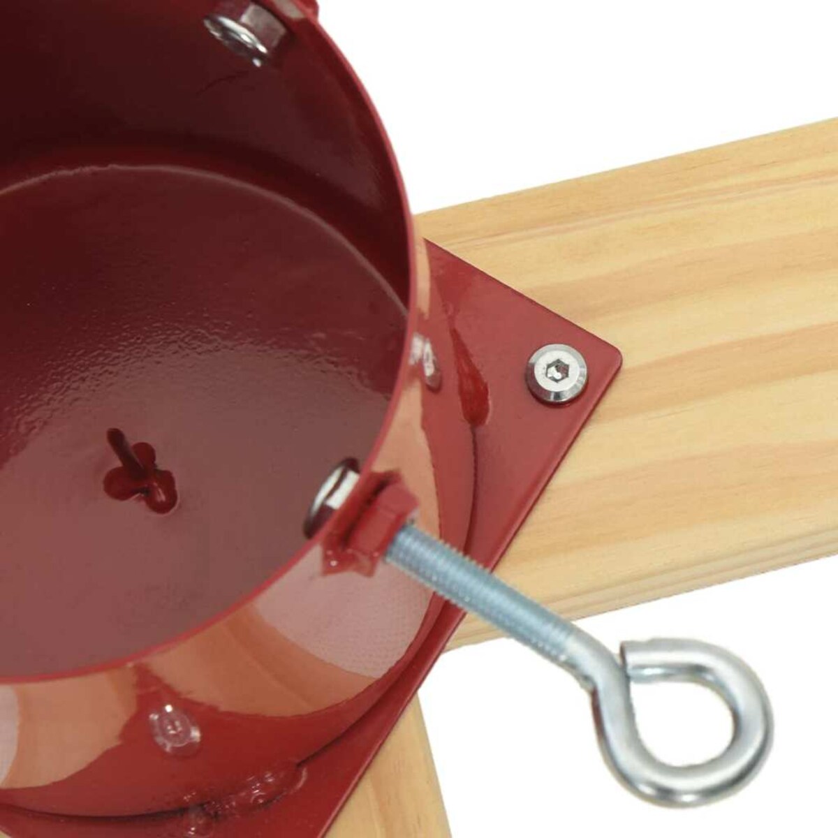 vidaXL Stojak na Choinkę Czerwony 50 x 50 x 16 cm Lite drewno sosnowe