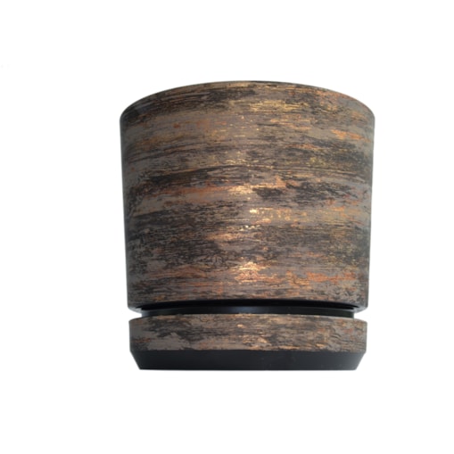 12 cm wzór RDZAWA KORA Doniczka z podstawką efekt drzewa imitacja rustykalna naturalny drewnopodobna barwy lasu