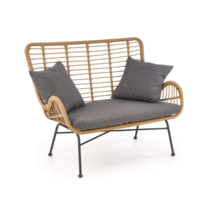 Konsimo ABLA Brązowa sofa ogrodowa w stylu boho