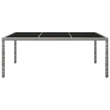 vidaXL Stół ogrodowy, szary, 200x150x74 cm, polirattan