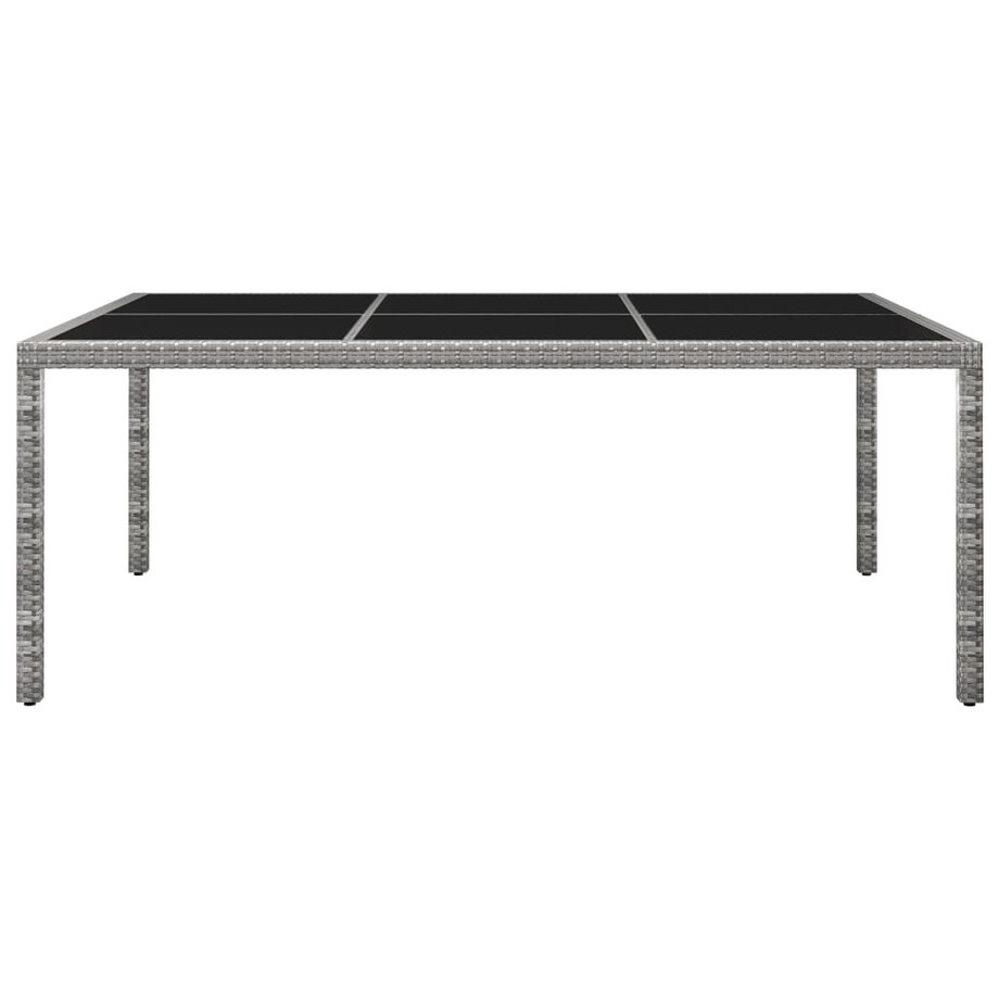 vidaXL Stół ogrodowy, szary, 200x150x74 cm, polirattan
