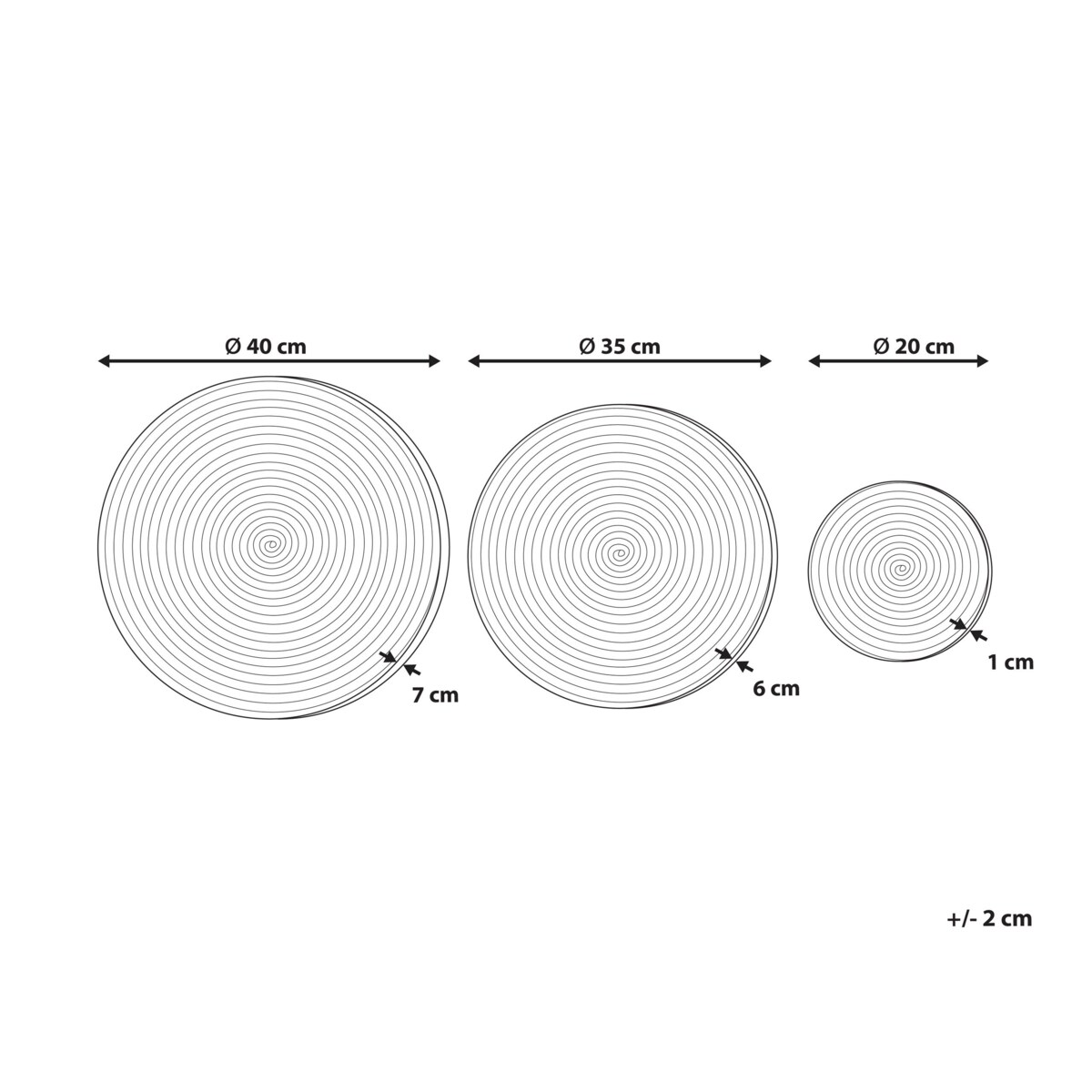 Zestaw 3 dekoracji ściennych z trawy morskiej jasny CANTHO