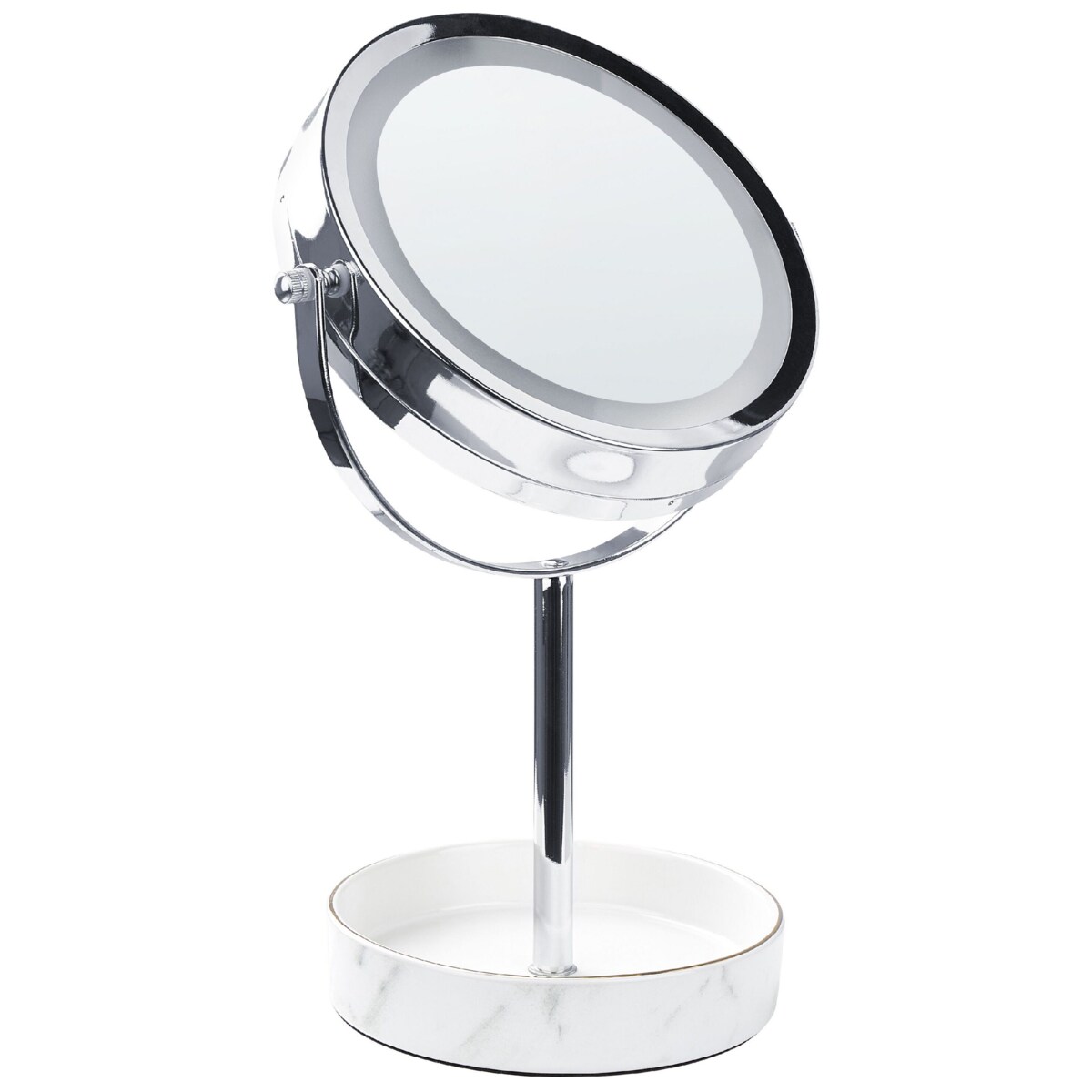 Lusterko kosmetyczne LED ø 20 cm srebrne z białym SAVOIE