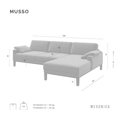 Sofa narożna Musso koniakowa