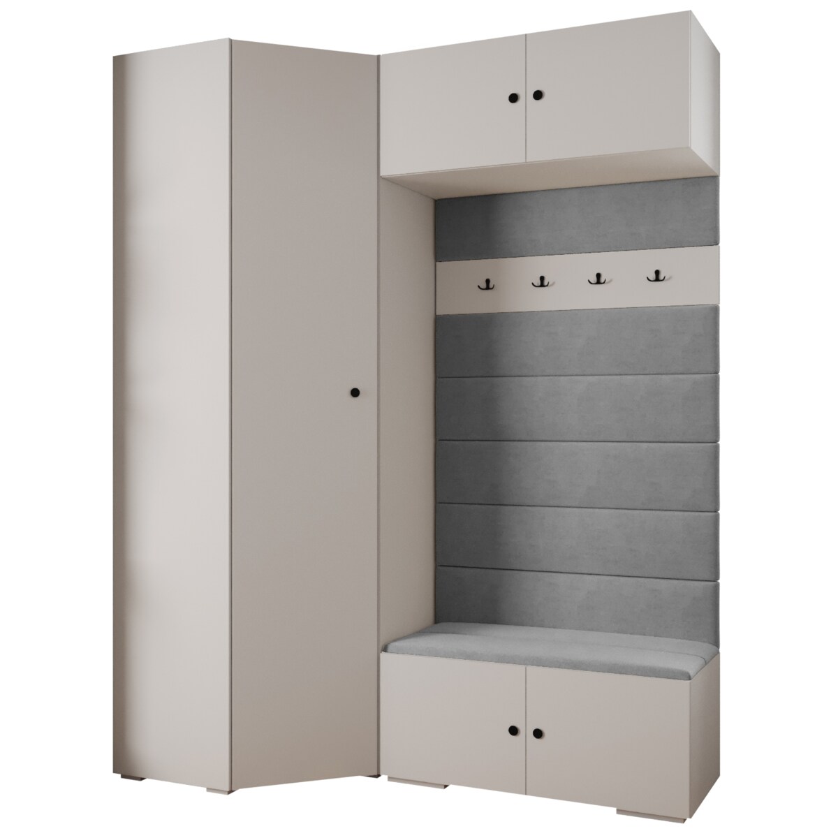 Garderoba do przedpokoju INOVA 2 Z21 biały+czarny+manila16