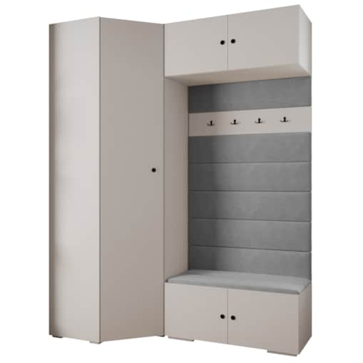 Garderoba do przedpokoju INOVA 2 Z21 biały+czarny+manila16