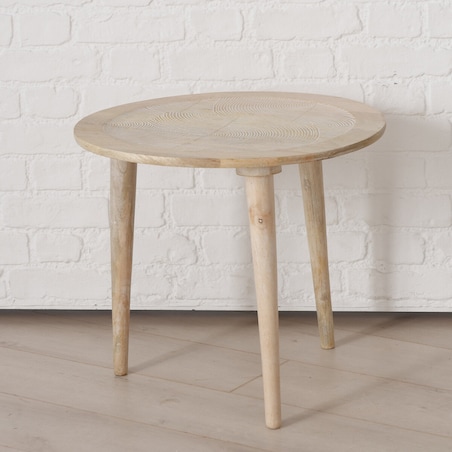 Stolik kawowy z drewna mango NORSKA, wys. 47 cm