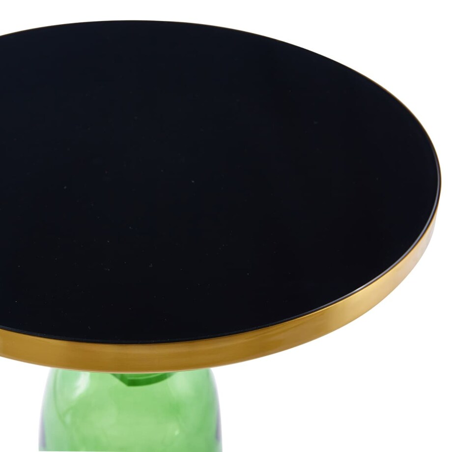Kawowy stolik DOLCE DP-FB06 green Step stal szkło zielony czarny, Step Into Design