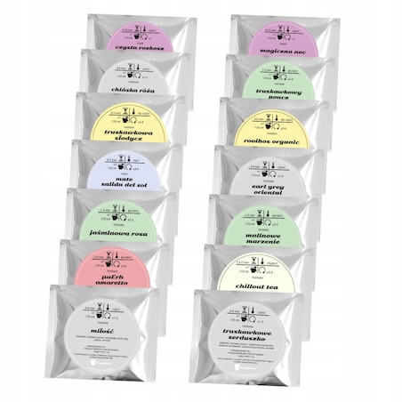 Zestaw prezentowy upominkowy "TEA LOVE MESSAGE" - 14 smaków herbat sypanych - prezent upominek na walentynki dla chłopaka dziewczyny niej niego żony męża kobiety faceta mężczyzny