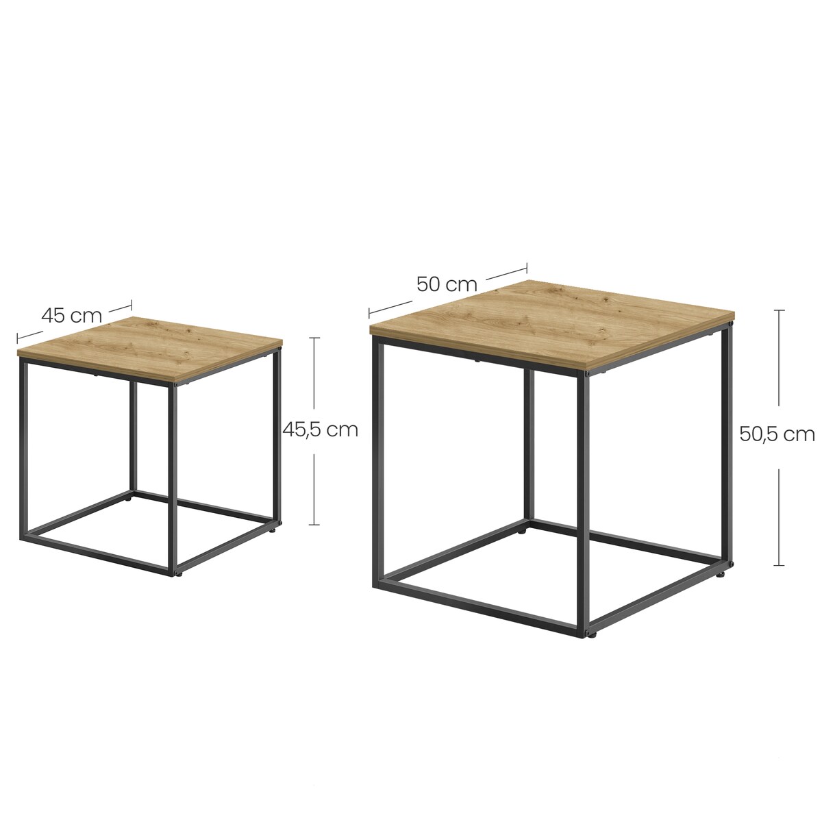 Stolik Kawowy Okrągły elegancki idealny do salonu 2 Sztuki - Artisan / Nogi Czarne