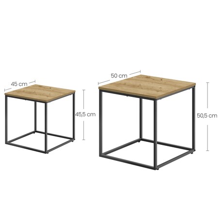 Stolik Kawowy Okrągły elegancki idealny do salonu 2 Sztuki - Artisan / Nogi Czarne