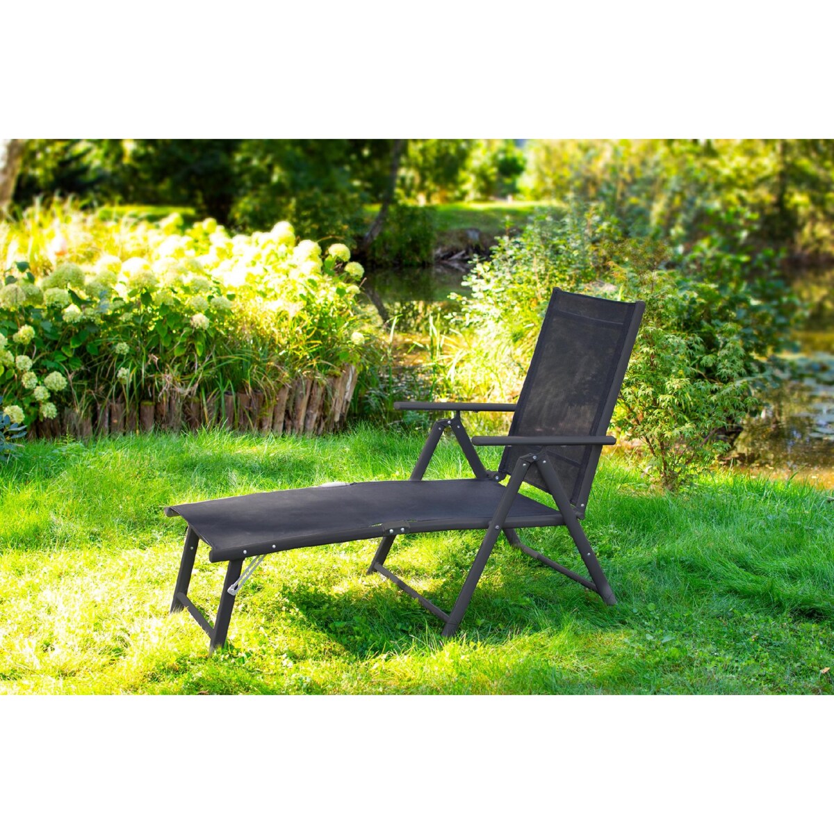 Leżanka ogrodowa aluminiowa z regulowanym oparciem