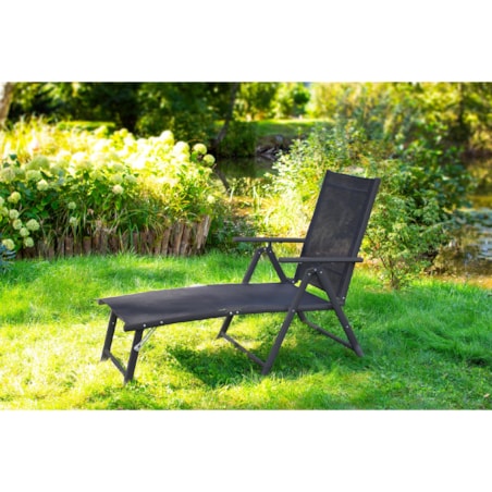 Leżanka ogrodowa aluminiowa z regulowanym oparciem