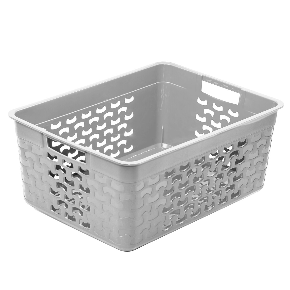 Koszyk Ażurowy Koszyczek Pudełko Organizer Jasnoszary