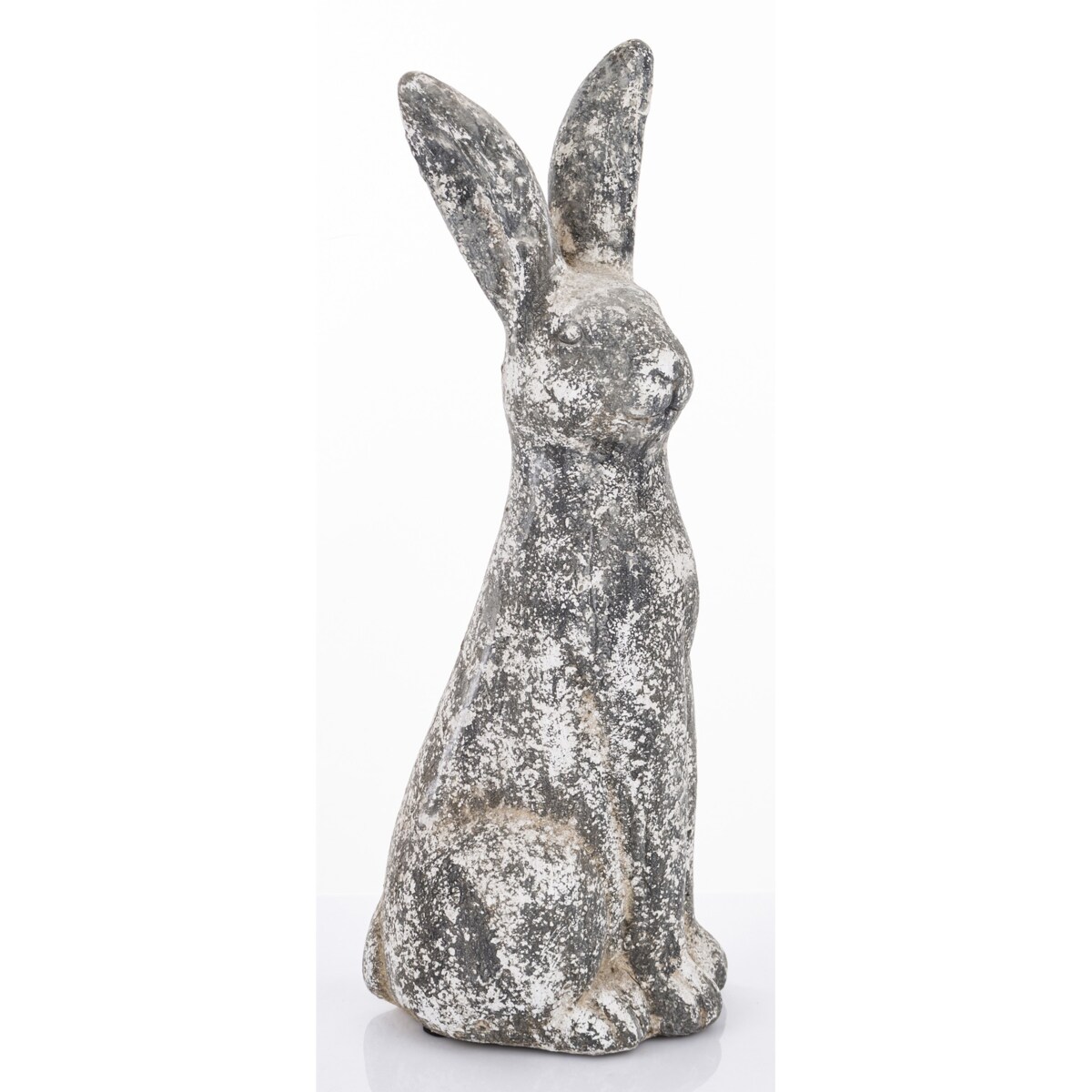 Dekoracja - cementowy szary królik wysoki 50x20x15 cm LEPORO