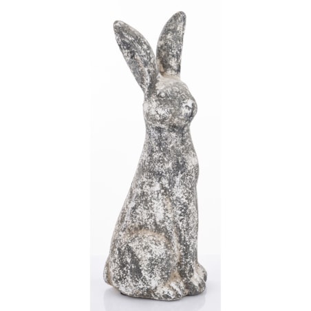 Dekoracja - cementowy szary królik wysoki 50x20x15 cm LEPORO