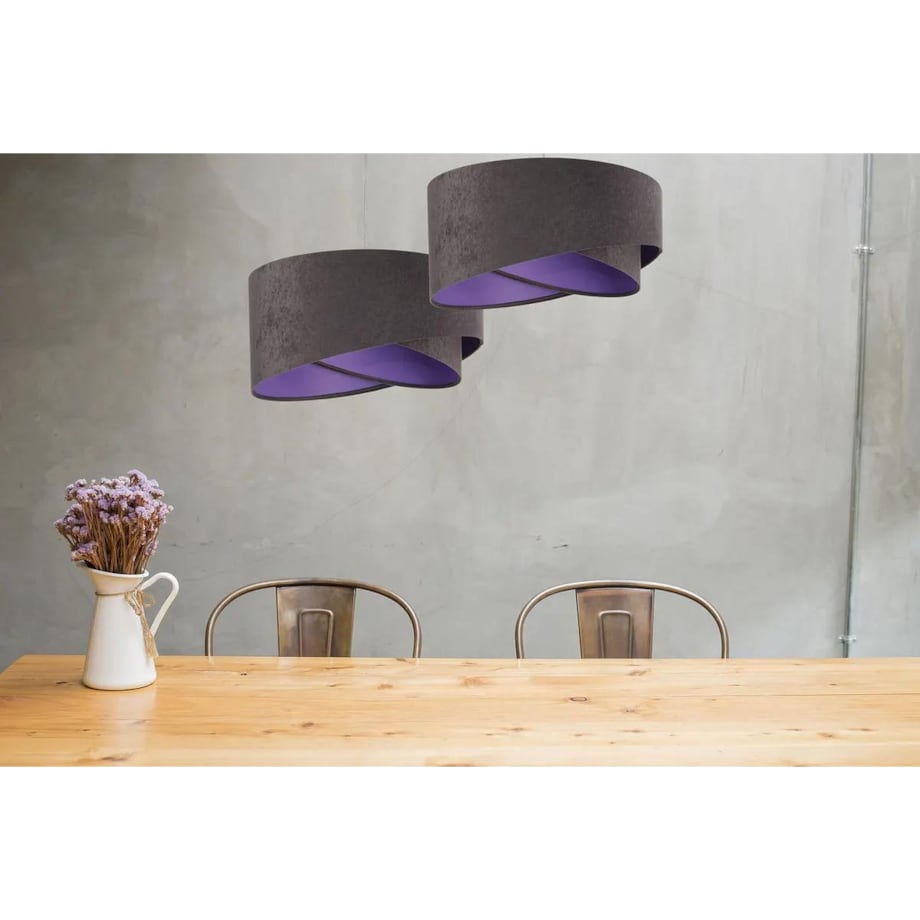 Lampa wisząca GEMSTONE GRAY grafitowa/ciemnofioletowa