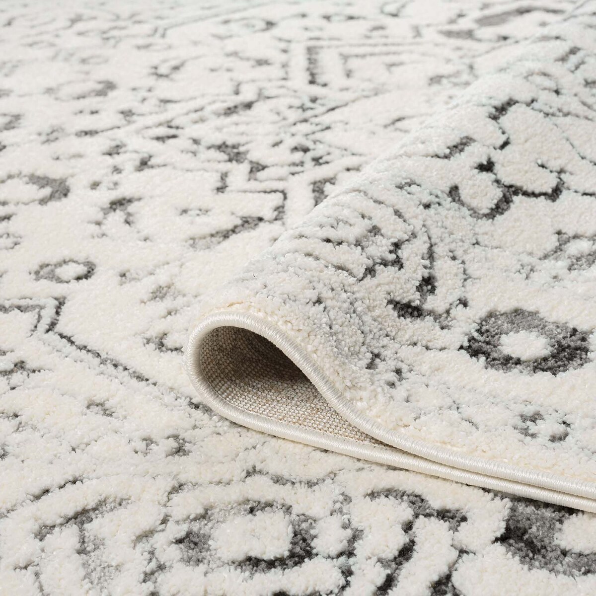 Dywan klasyczny vintage z efektem postarzenia Lounia 6380 Szary Krem 120x170