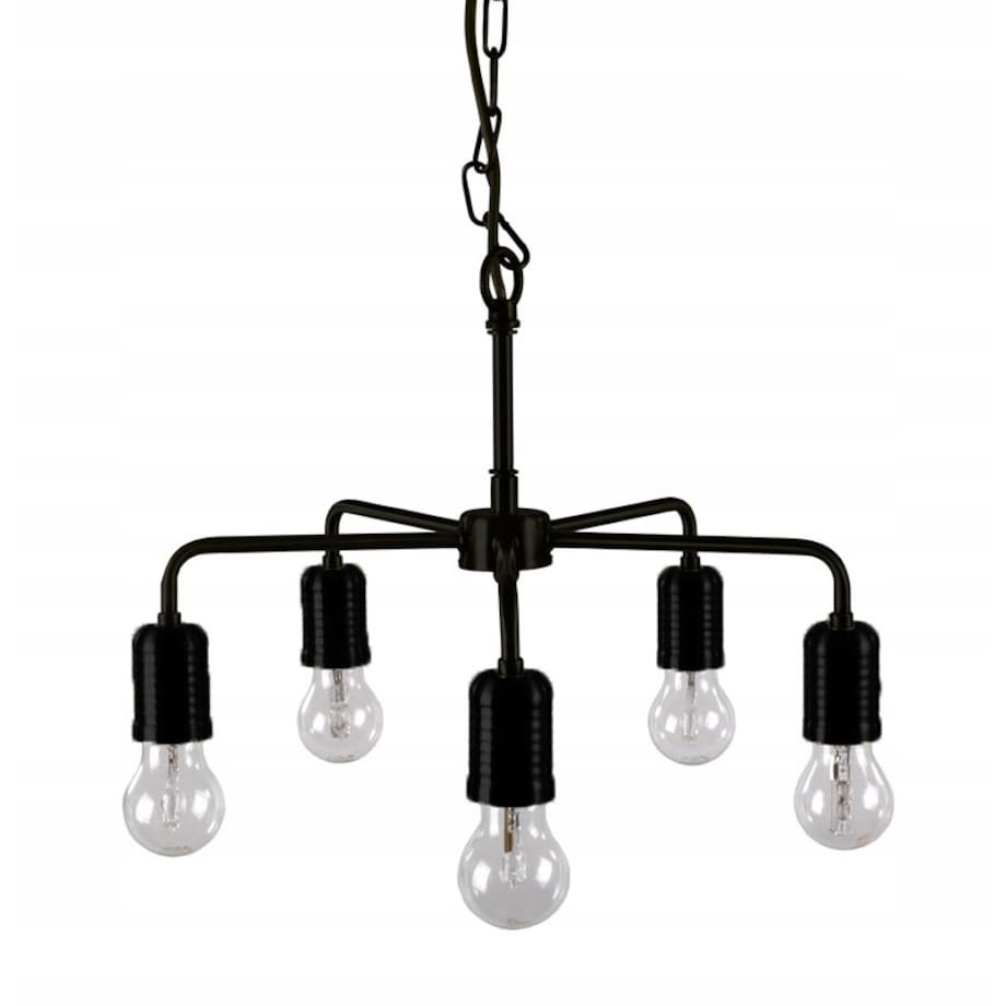 LAMPA wisząca RETRO metalowa czarna na 5 żarówek
