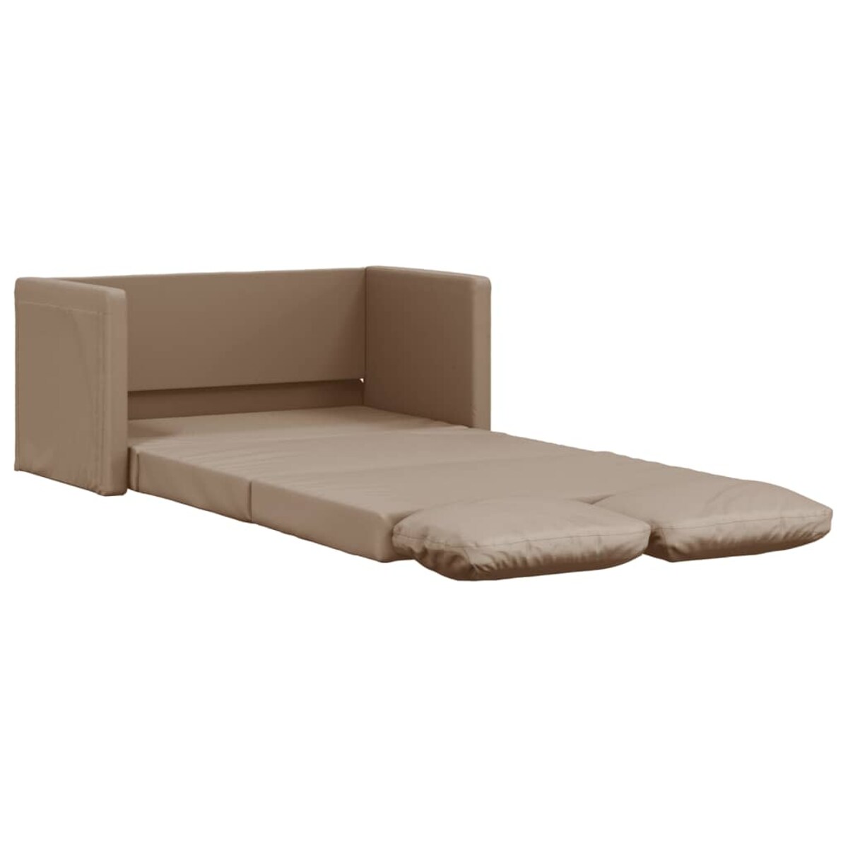 vidaXL Sofa podłogowa 2-w-1, cappuccino, 112x174x55 cm, sztuczna skóra