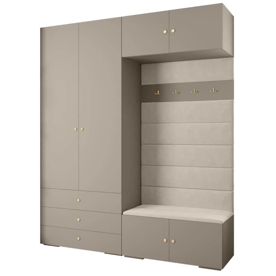 Garderoba do przedpokoju INOVA 2 Z12 kaszmir+złoty+manila02