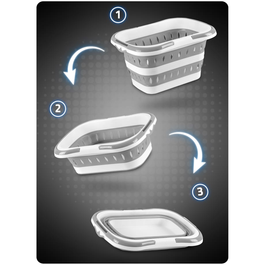 Kosz na pranie silikonowy składany z uchwytami 50l Massido