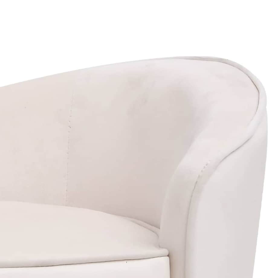 vidaXL Sofa dla psa, kremowa, 69x49x40 cm, plusz i sztuczna skóra